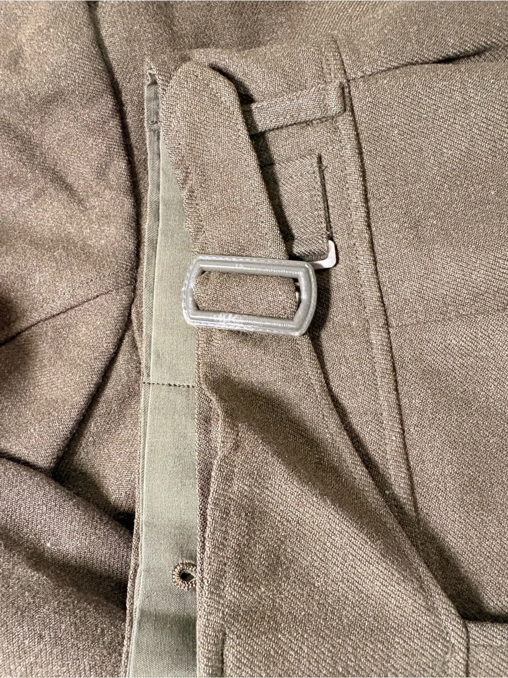 Cropped Olive Military-Style Wool Jacket
